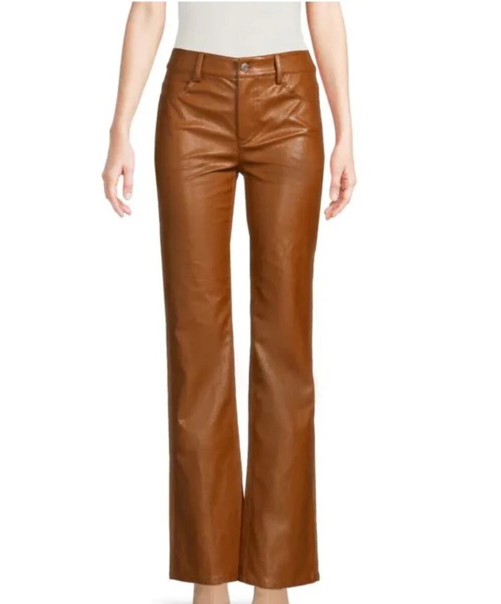 A.L.C. Freddie Brown Faux Leather Bootcut Pants Women’s Size 14